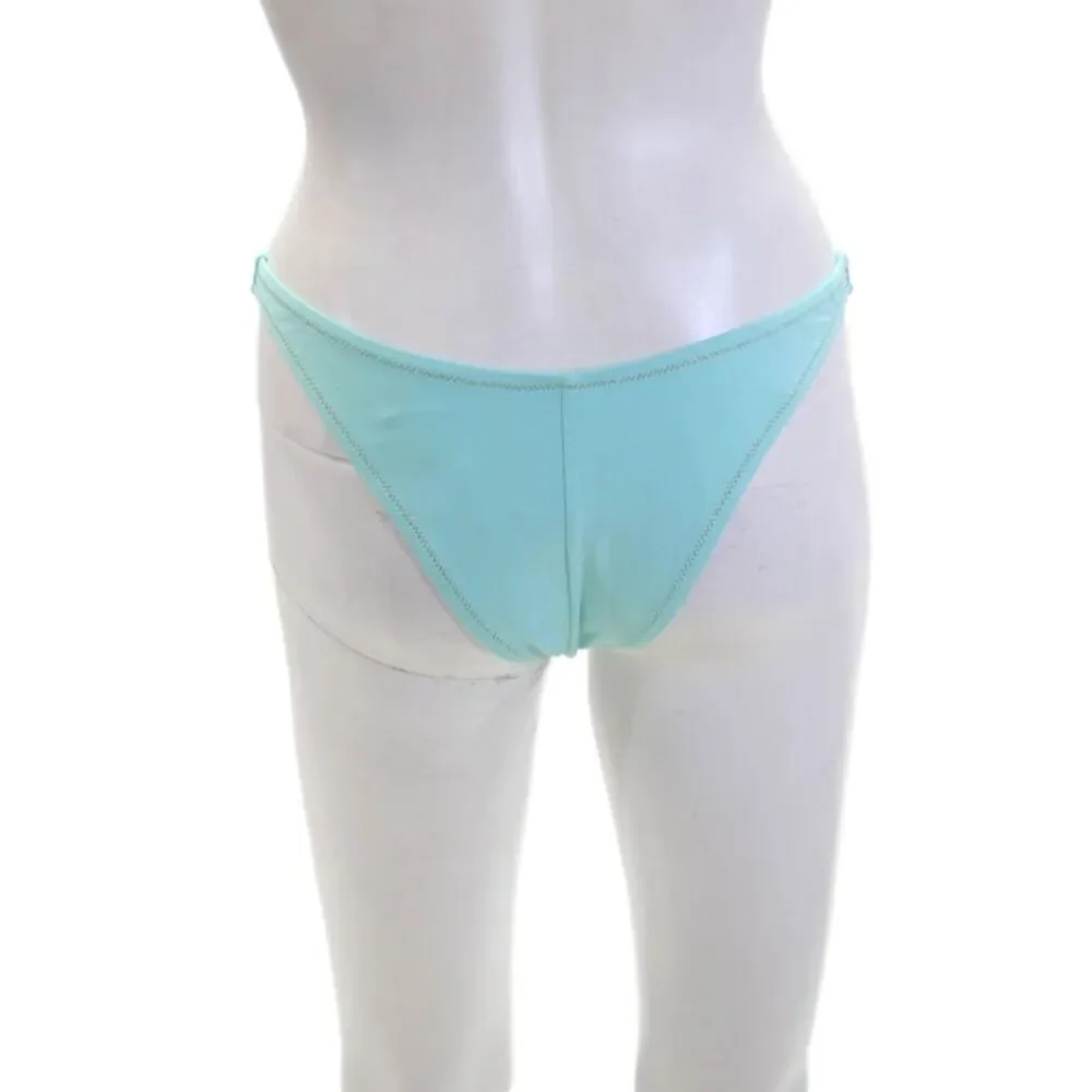 Reina Olga Womens Swimwear Stretch Pull-On Cheeky Bikini Bottom Blue Size S